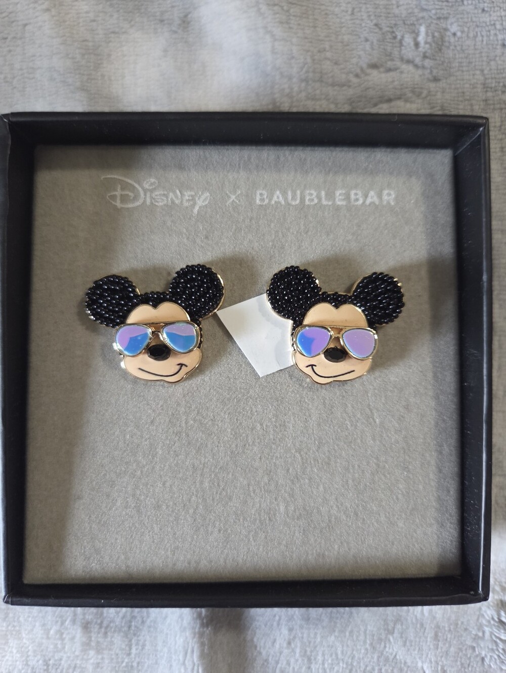 Kids Black Mickey Sunglass Stud Earrings